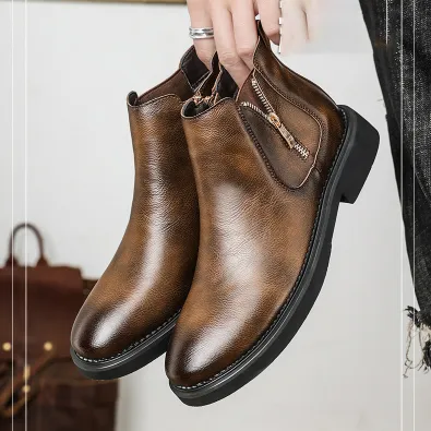 Genuine Leather High low Chelsea Boots